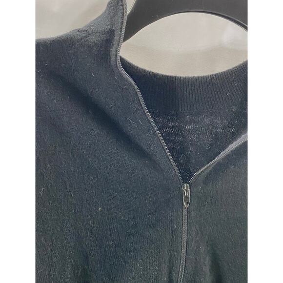 UNBRANDED Women's Black Quarter-Zip Long Sleeve Knit Cropped Sweater SZ S - Picture 3 of 7